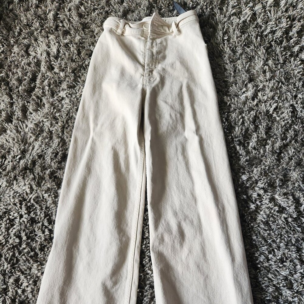 Zara wide leg, high waist tan jeans - sz 0